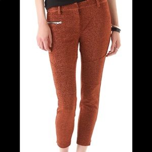 Elizabeth & James Lurex Glitter Moto Skinny Pants